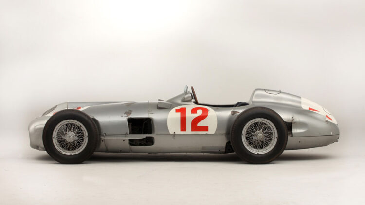 First of the cars to sell for over $20 million: Side profile 1954 Mercedes-Benz W196R Formula-1 racing