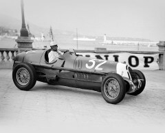 Black and White photo of the Ex-Tazio Nuvolari 1935 Alfa Romeo Tipo C 8C-35 ’50013′ – Scuderia Ferrari © Bonhams