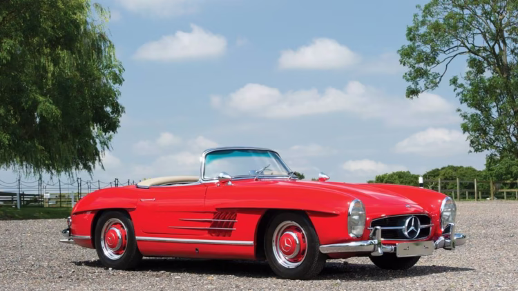 Red 1958 Mercedes-Benz 300 SL Roadster