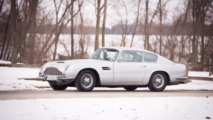 1970 Aston Martin DB6 Mk II in snow