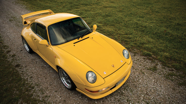 Yellow 1996 Porsche 911 GT2