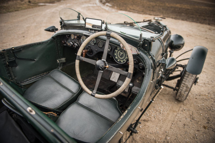 Interior of the 1928 Bentley 4½-Litre Le Mans Sports “Bobtail”