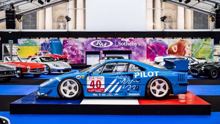 Blue 1987 Ferrari F40 LM at RM Sotheby's Paris 2019 auction