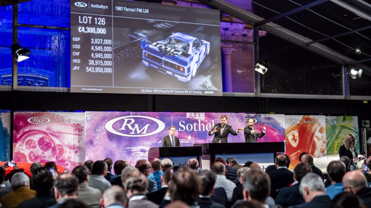 Blue 1987 Ferrari F40 LM at auction