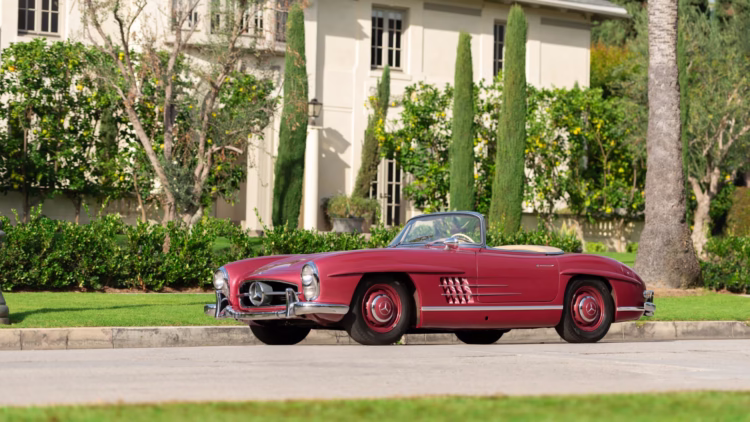 Red 1957 Mercedes-Benz 300 SL Roadster