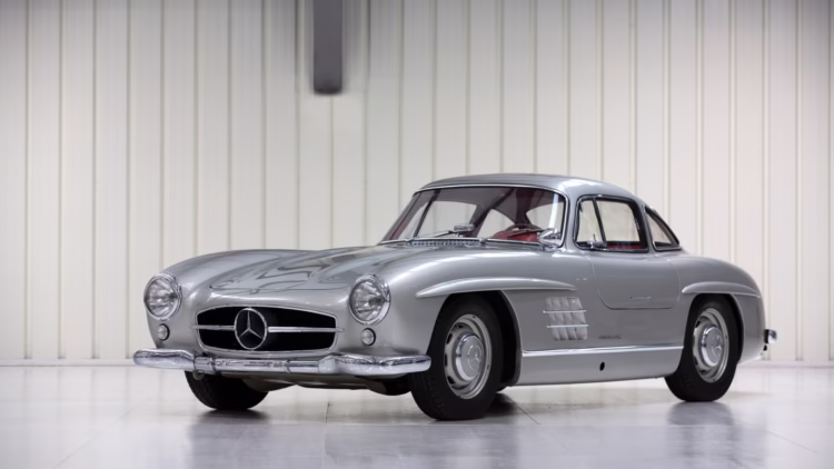 Silver 1954 Mercedes-Benz 300 SL Gullwing sold at RM Sotheby's Paris 2020 auction