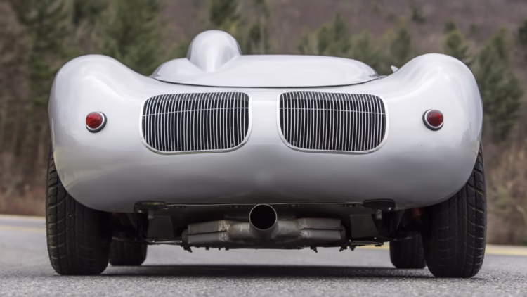 1959 Porsche 718 RSK Spyder Rear on offer at Bonhams Greenwich 2020