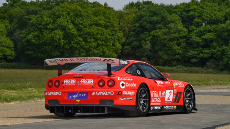Rear 2001 Ferrari 550 GT1 Prodrive on offer at RM Sotheby's Online-Only Shift / Monterey Sale 2020