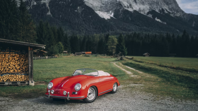 Red 1955 Porsche 356 Carrera 1500 GS Speedster