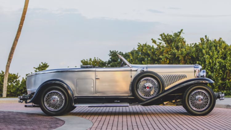 Profile 1929 Duesenberg Model J 'Disappearing Top' Torpedo Convertible Coupe by Murphy on sale at the RM Sotheby's Amelia Island 2021 classic car auction