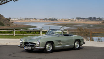 Green 1957 Mercedes-Benz 300 SL Roadster on offer at RM Sotheby's Scottsdale Arizona classic car auction 2021