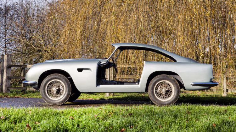 A (dismantled) 1960 Aston Martin DB4GT on offer at Bonhams London Legend of the Road Sale 2021