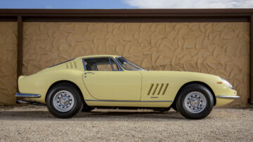 Profile yellow 1968 Ferrari 275 GTB/4 by Scaglietti on sale at RM Sotheby's Amelia Island 2021 auction
