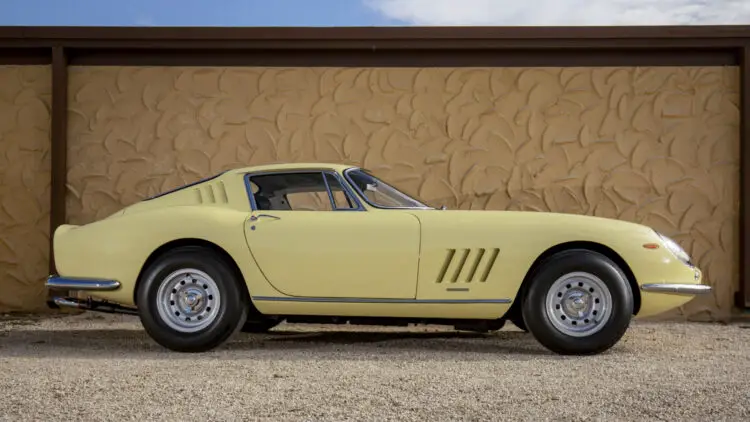 Profile yellow 1968 Ferrari 275 GTB/4 by Scaglietti on sale at RM Sotheby's Amelia Island 2021 auction