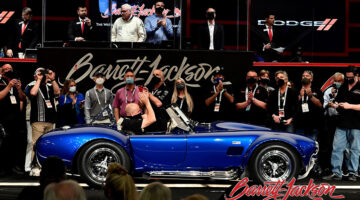 Carroll Shelby's personal 1966 Shelby Cobra 427 Super Snake CSX 3015 sold for $5.5 million as the top result at Barrett-Jackson's 50th Scottsdale, Arizona, collector car auction in March 2021.