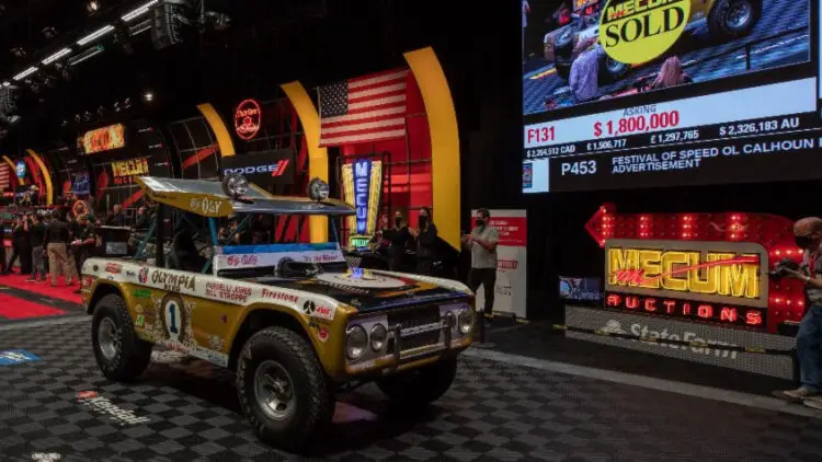 Parnelli Jones' 1969 Ford Bronco 'Big Oly' achieved top results at Mecum Indy Sale 2021
