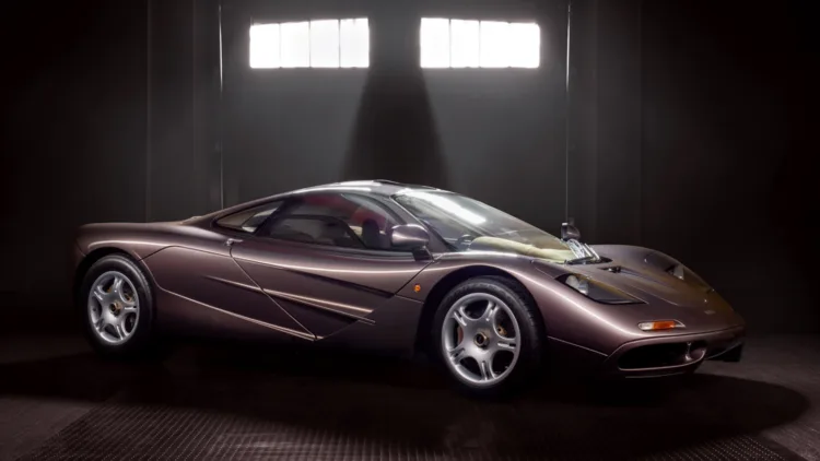 Metallic brown 1995 McLaren F1 on sale at the Gooding Pebble Beach 2021 classic car auction