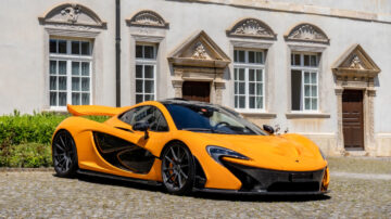 Orange 2014 McLaren P1 on sale at the Bonhams Bonmont 2021 classic car auction