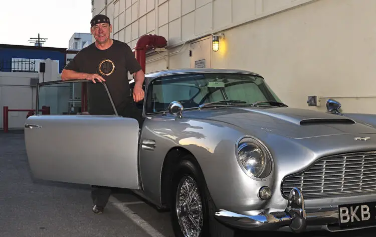 Neil Peart with his 1964 Aston Martin DB5