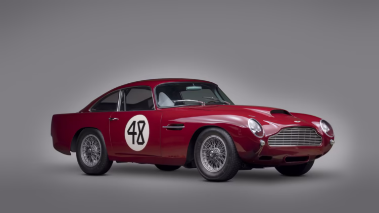 Red 1959 Aston Martin DB4GT Lightweight from the Andrews Collection on sale at RM Sotheby's Monterey 2021 auction