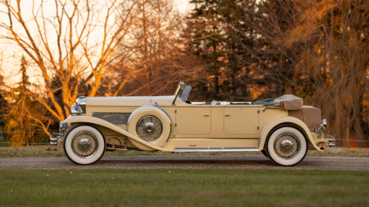 1931 Duesenberg Model J Tourster by Derham profile on sale at the RM Sotheby's Arizona sale during the Scottsdale auction week in January 2022