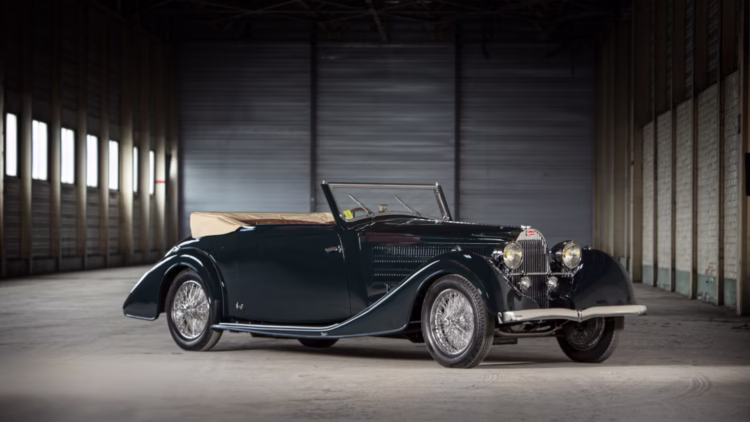 1935 Bugatti Type 57 Vanvooren Cabriolet on sale at the Bonhams Paris 2022 Rétromobile week classic car auction