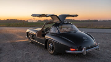 open doors 1955 Mercedes-Benz 300 SL Gullwing  on sale in the RM Sotheby's Arizona Scottsdale 2022 classic car auction