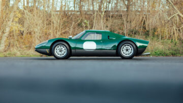 Green 1964 Porsche 904 GTS profiel on sale at the Bonhams Paris 2022 Rétromobile week classic car auction