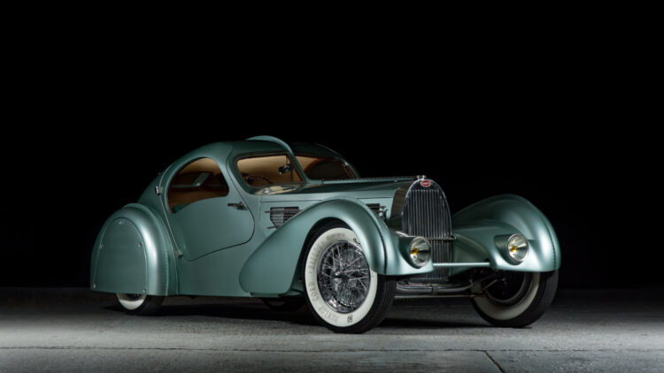 1935 Bugatti Type 57, carrosserie réplique "Aérolithe" on sale in the Artcurial Paris Rétromobile 2022 classic car auction