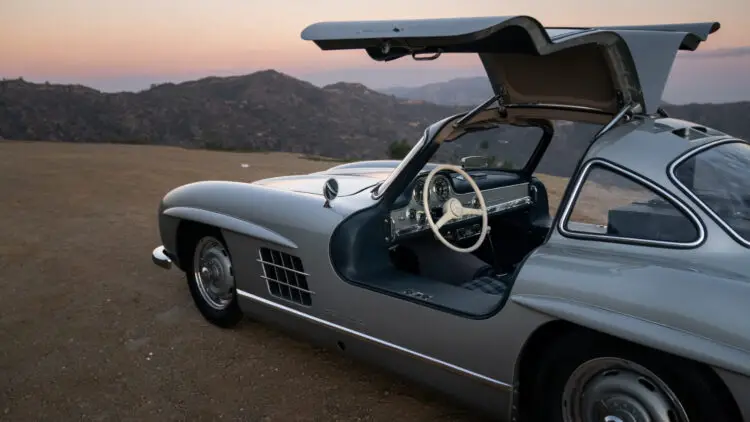 Open doors steering wheel 1955 Mercedes-Benz 300 SL Alloy Gullwing on sale at RM Sotheby's Arizona Scottsdale 2022 classic car auction