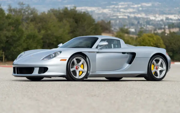 Polar Silver 2005 Porsche Carrera GT on sale at Gooding Amelia Island 2022 classic car auction