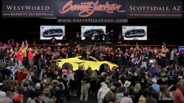 Barrett-Jackson raised $8.8 million for charity by selling ten cars, including the 2023 Chevrolet Corvette Z06 DIN001, at Scottsdale 2022.