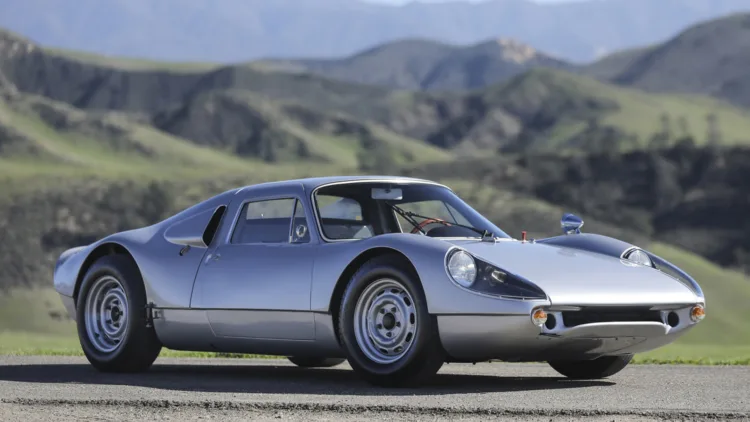 Silver 1965 Porsche 904/6 on sale in the Gooding Amelia Island 2022 classic car auction