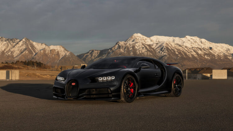 Black 2019 Bugatti Chiron Sport hypercars on sale at RM Sotheby's Amelia Island 2022 classic car auction