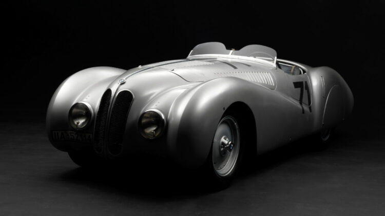 1937 BMW 328 Mille Miglia Bügelfalte profile from the Oscar Davis Collection and likely to be offered for sale at the RM Sotheby's Monterey 2022 classic car auction