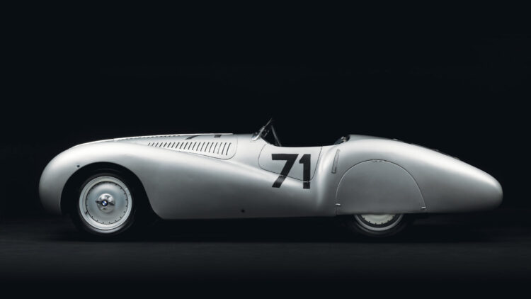 1937 BMW 328 Mille Miglia Bügelfalte profile -- from the Oscar Davis Collection and likely to be offered for sale at the RM Sotheby's Monterey 2022 classic car auction