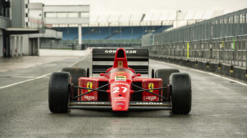 Front Nigel Mansell's 1989 Ferrari 640 on sale in the RM Sotheby's Monaco 2022 classic car auction