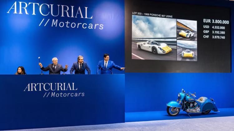 A Works 1968 Porsche 907 was the most expensive car sold at the Artcurial Paris Rétromobile 2022 sale but Ferrari supercars had spectacular results.