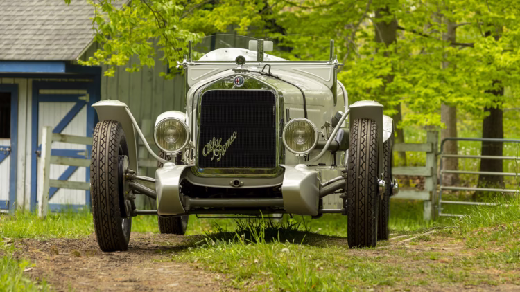 Front 1930 Alfa Romeo 6C 1750 Testa Fissa on sale at Bonhams Quail Lodge 2022 classic car auction during Monterey Motor Week
