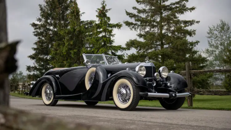 Masterworks of Design  1935 Mercedes-Benz 500 K Cabriolet by Saoutchik on sale in the RM Sotheby's Monterey 2022 classic car auction