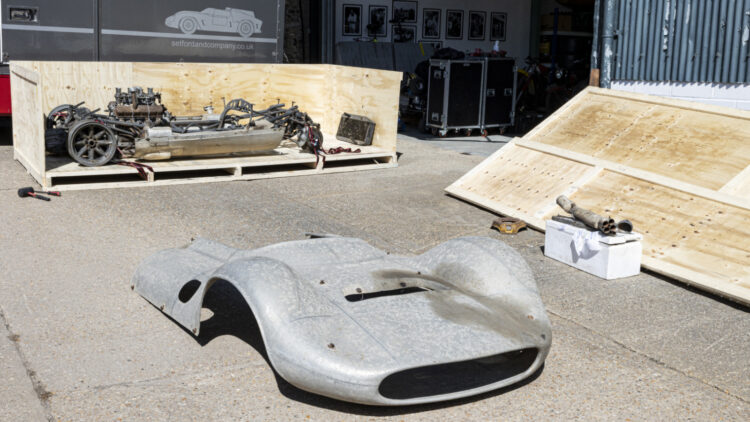 Bruce Mclaren's dismantled 1964 Cooper-Zerex-Oldsmobile ‘Jolly Green Giant’ on sale at Bonhams 2022 Goodwood Revival auction