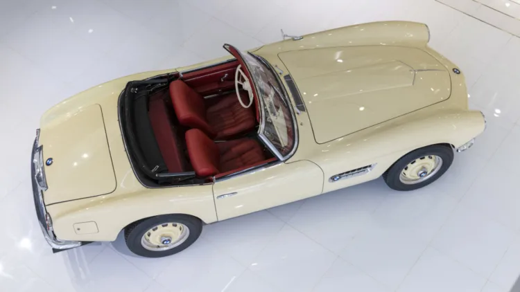 Seen from above 1958 BMW 507 Roadster Series II on sale at RM Sotheby's Munich 2022 classic car auction