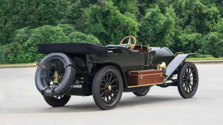 A 1912 Simplex Torpedo Tourer, sold for $4,845,000 to lead the results at Bonhams Scottsdale 2023 sale, as the most-expensive pre-First World War car ever sold at public auction.