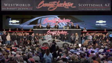 The top sale results at the Barrett-Jackson Scottsdale 2023 collector car auction were for a 1989 Ferrari F40 and a 2005 Porsche Carrera GT.