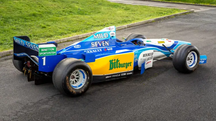 A 1995 Benetton Renault B195 F1 single-seater raced by Michael Schumacher is on sale at the Artcurial Paris Rétromobile 2023 classic car auction.