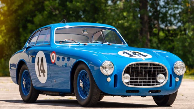 Blue 1952 Ferrari 340 America Berlinetta