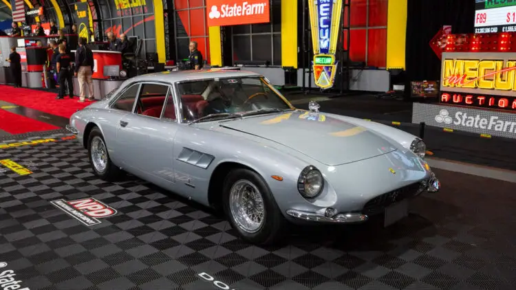 This silver 1965 Ferrari 500 Superfast Series II was one of six million dollar sale results at Mecum Monterey 2023 classic car auction
