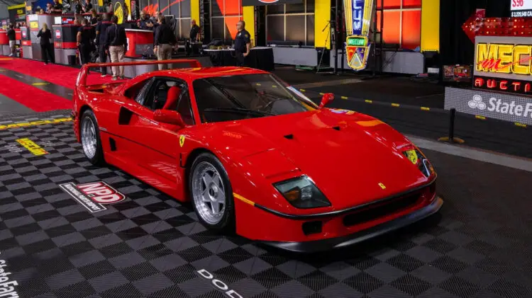 1990 Ferrari F40 was one of six million dollar sale results at Mecum Monterey 2023 classic car auction