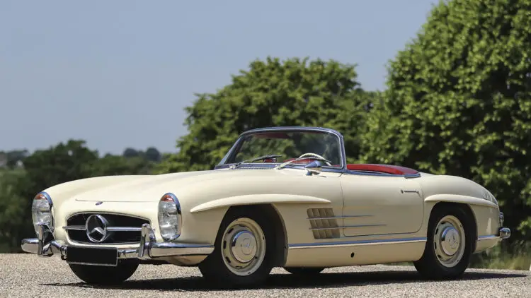 Ivory 1962 Mercedes-Benz 300 SL Roadster among the top results at the Gooding London 2023 sale