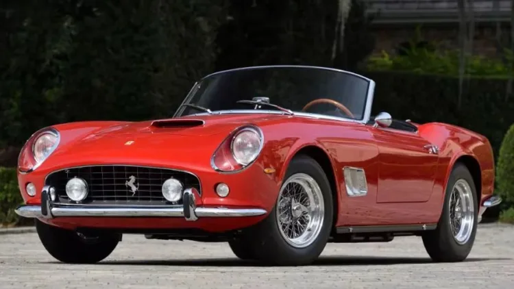 Red 1963 Ferrari 250 GT SWB California Spyder for sale at Mecum Kissimmee 2024 collector car auction is most expensive car sold at auction in january 2024